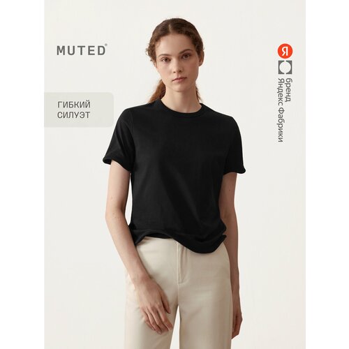 фото Футболка muted regular из хлопка с вставками из проволоки, размер 2xl, черный