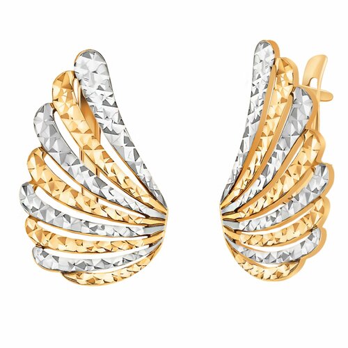фото Серьги diamant online, красное золото, 585 проба, длина 2.45 см, , прозрачный