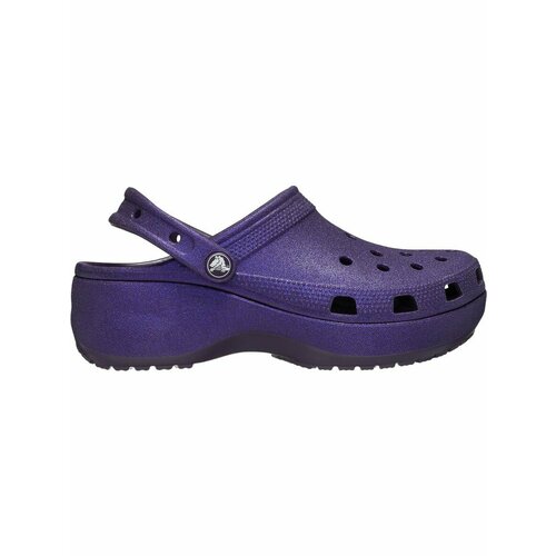 фото Сабо crocs classic platform glitter clog w, размер w10 us, фиолетовый