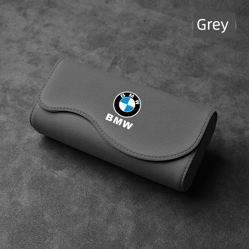 Автомобильный держатель для солнцезащитных очков BMW из фальшивого меха, серый для моделей X1/X3/X5/3 Series/M4,