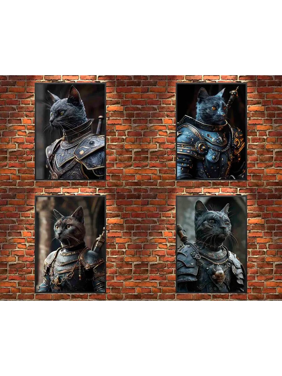 Рыцарь-кот Корат, 4 Плаката, 30x21см