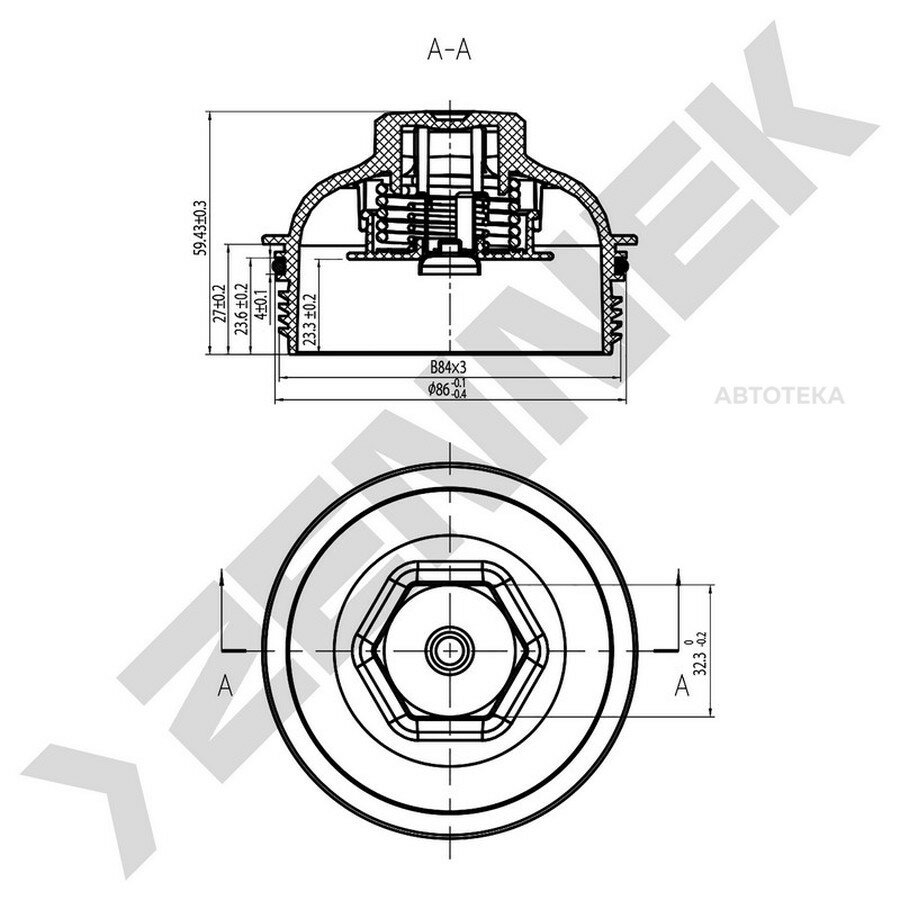 Крышка корпуса фильтра ZENNEK DOC0018