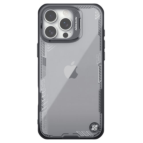 фото Чехол тонированный от nillkin с металлической крышкой на iphone 16 pro max, серия iceblade prop case (hollow version) (версия с открытой камерой)