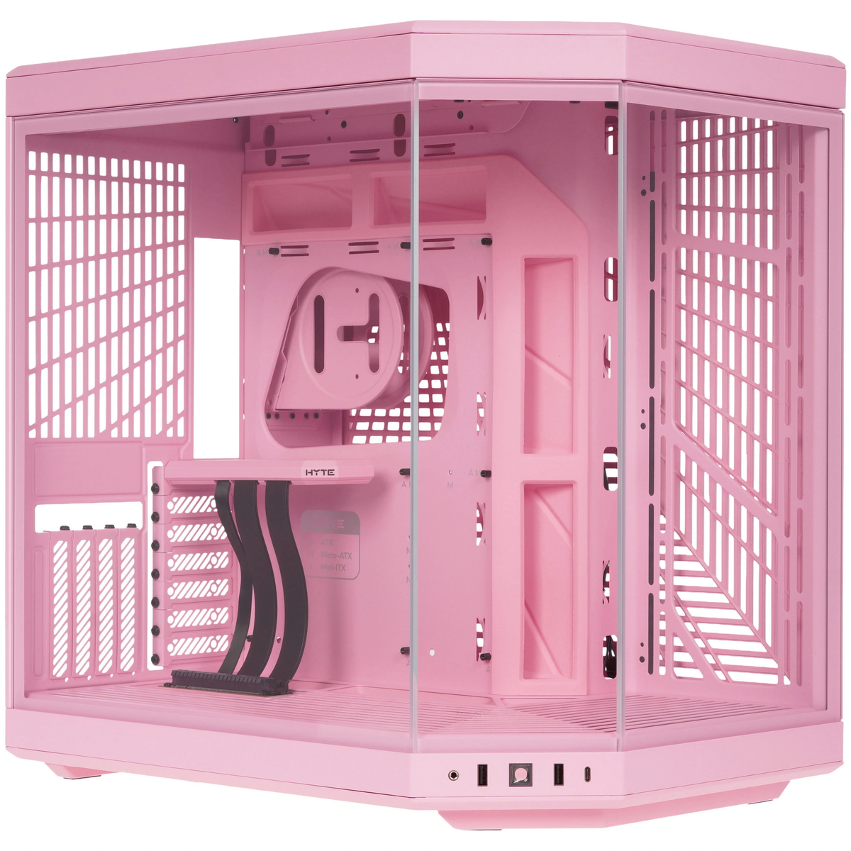 CS-HYTE-Y70-SM HYTE Корпус без блока питания/ Case HYTE Y70, Midi-Tower, TG, no fans, 2xUSB-A 3.2, 1xUSB Type-C, E-ATX