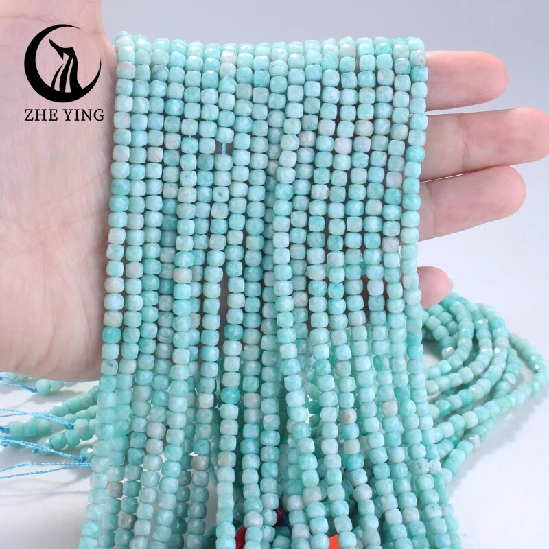 Бусины аквамарин 4 мм кубические, Цвет: 87Amazonite L.2
