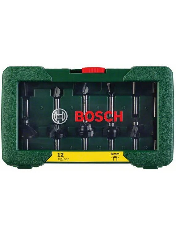 Набор фрез Bosch, хвостовик 8 мм, 12 шт