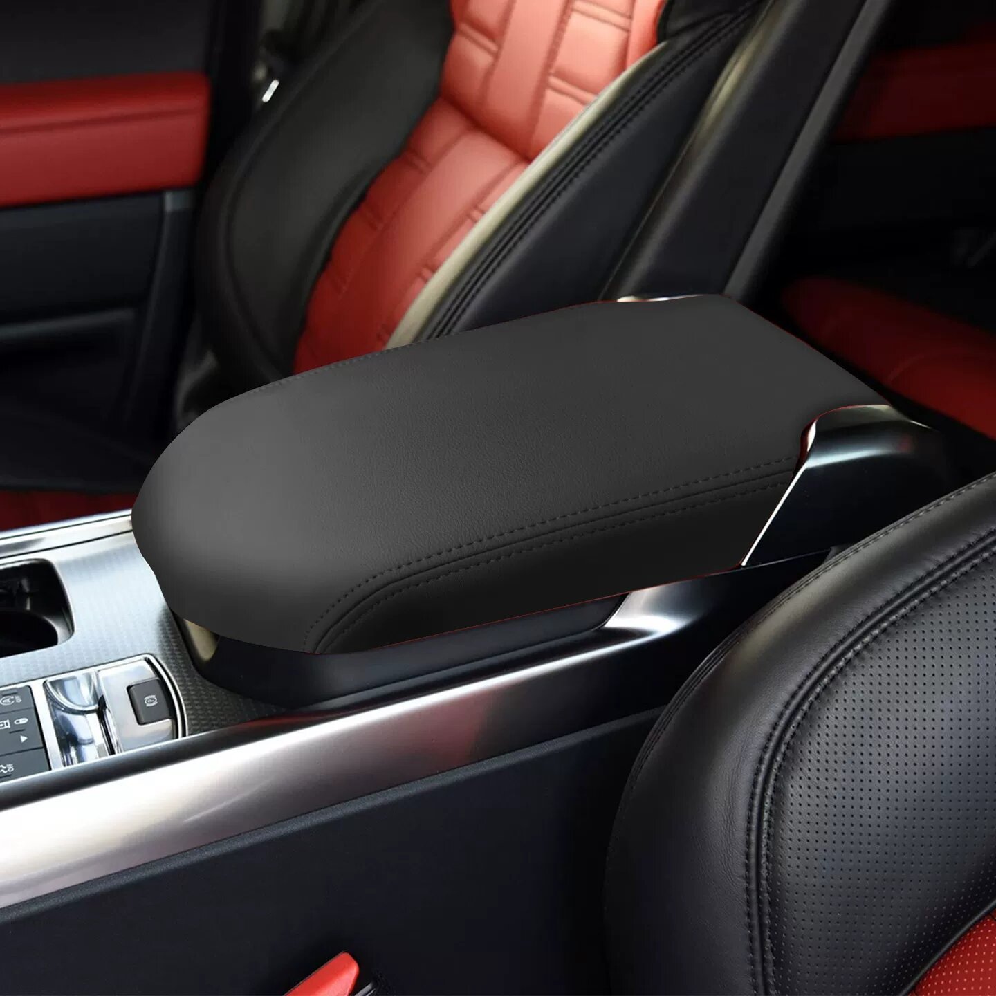 Накладка на центральный подлокотник для Range Rover Sport 14-17, Черный, Оригинальная подгонка, Автомобильный интерьер