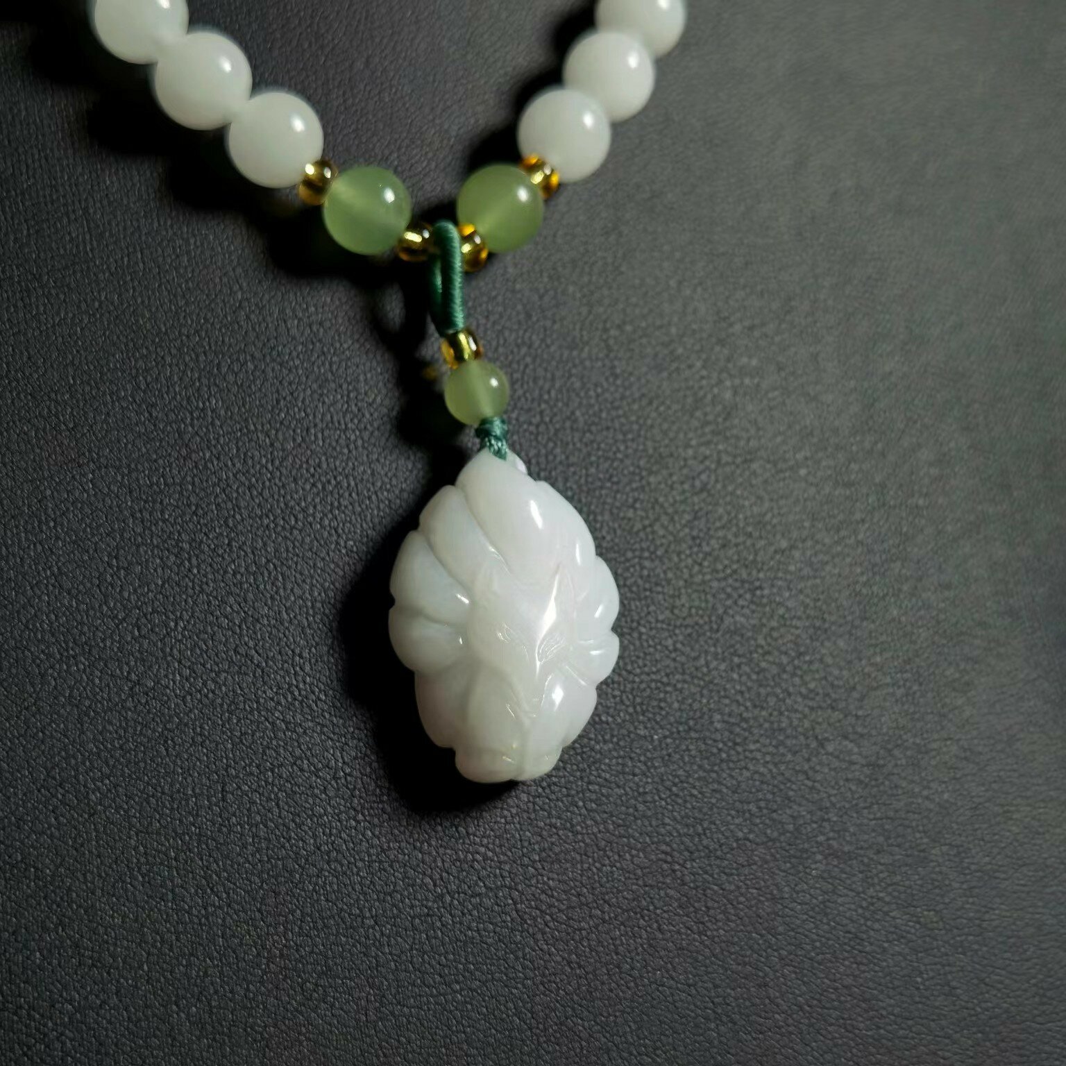 Natural Hetian Jade Nine-Tailed Fox Hairpin Chain for Sweaters, Minimalist Women's Accessory