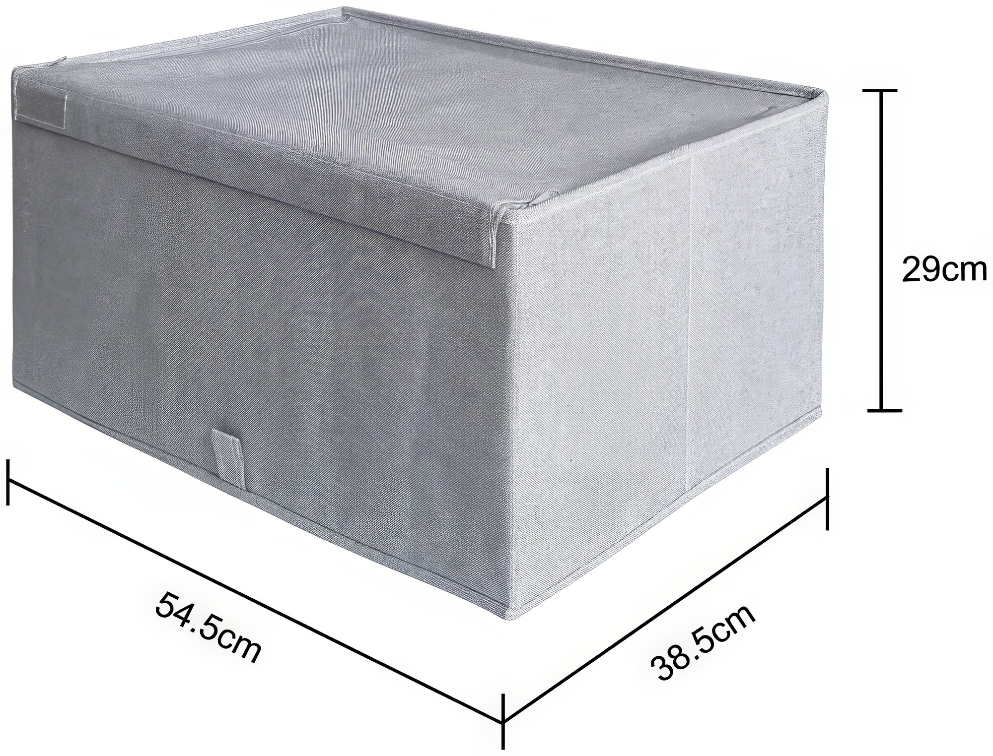 Коробка для хранения с крышкой Konsensa 54.5x38.5x29 см полиэстер цвет серый
