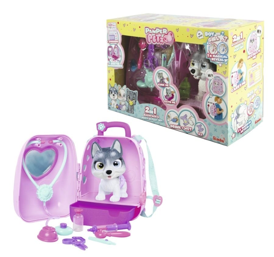 Мягкая игрушка Simba Pamper Petz ветеринар, собачка, белый