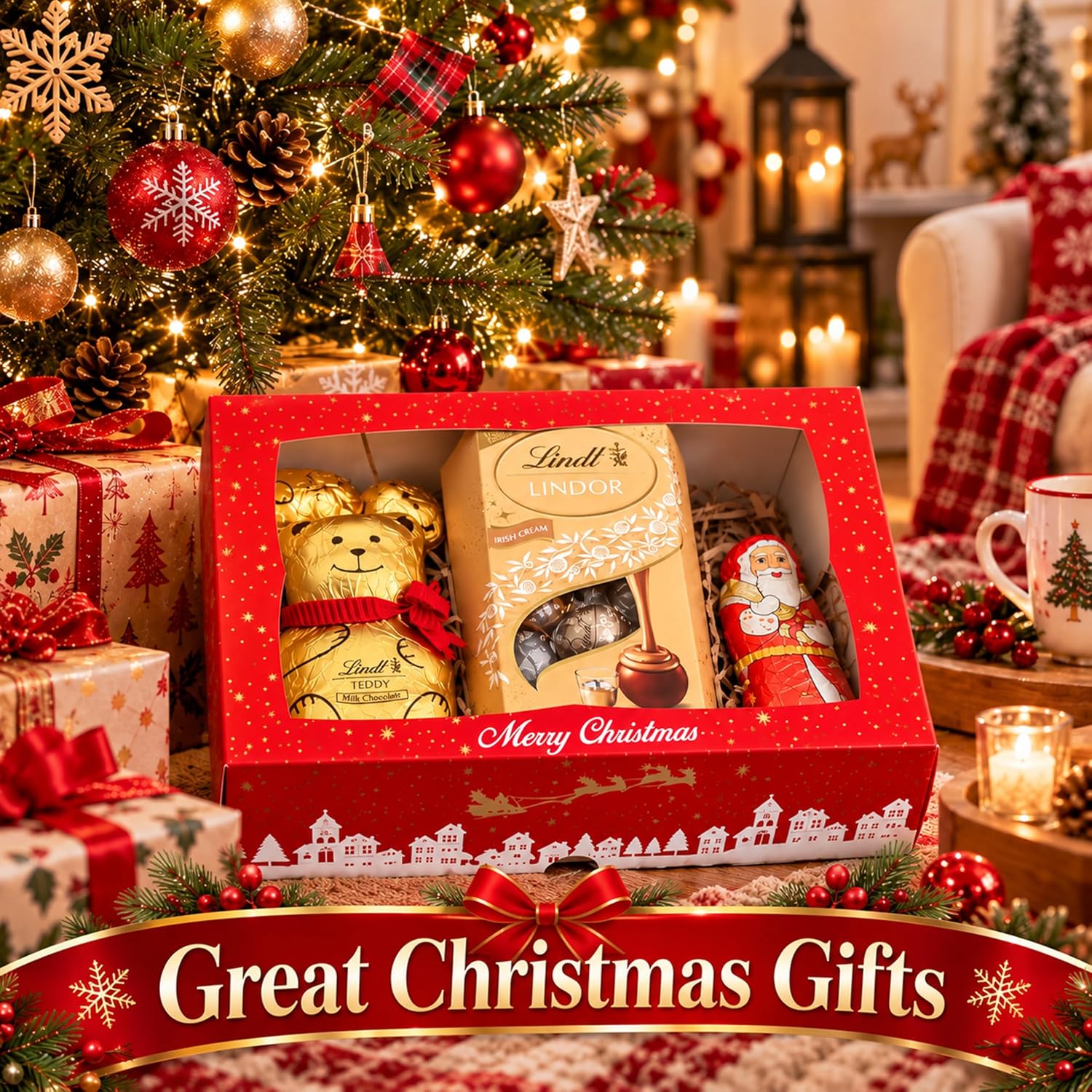 Lindt Подарочный набор шоколадных конфет Chocolates Hamper Gift Box 500г