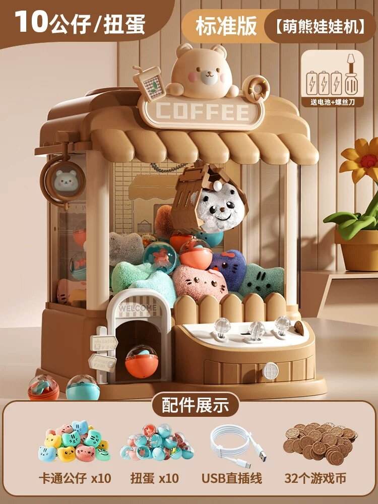 Игровой автомат с клешнёй для дома, розовый, модель 601, питание от USB или 4 батареек AA
