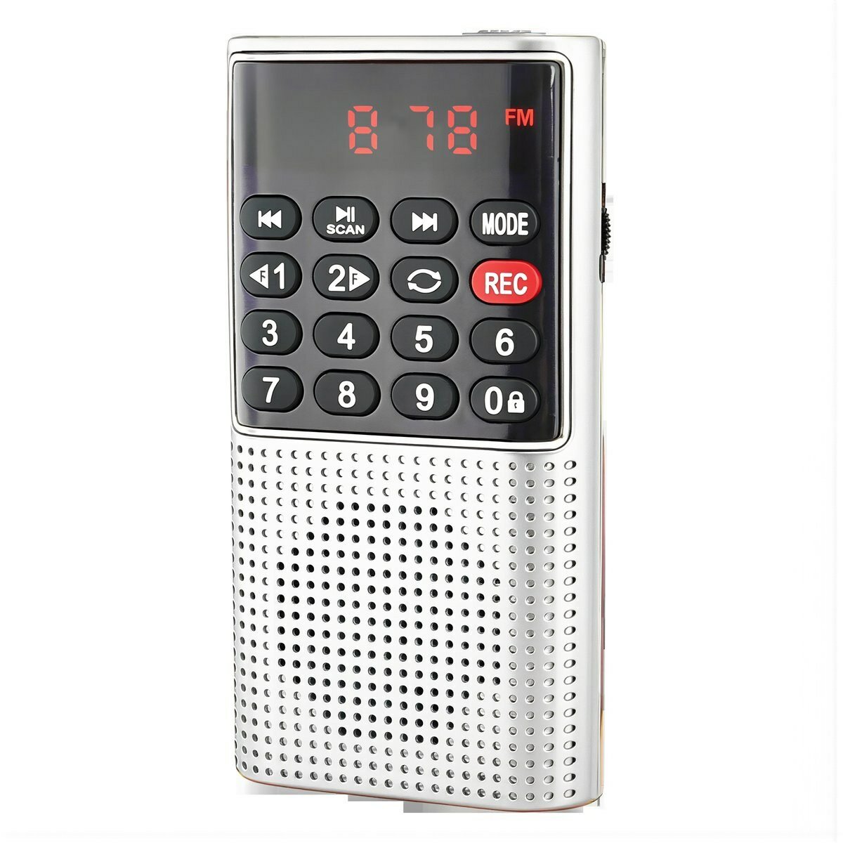 Для прогулок и походов портативный радиоприемник красный функция записи MP3 плеер TF карта USB размер 9.5x1.8x4.8 см