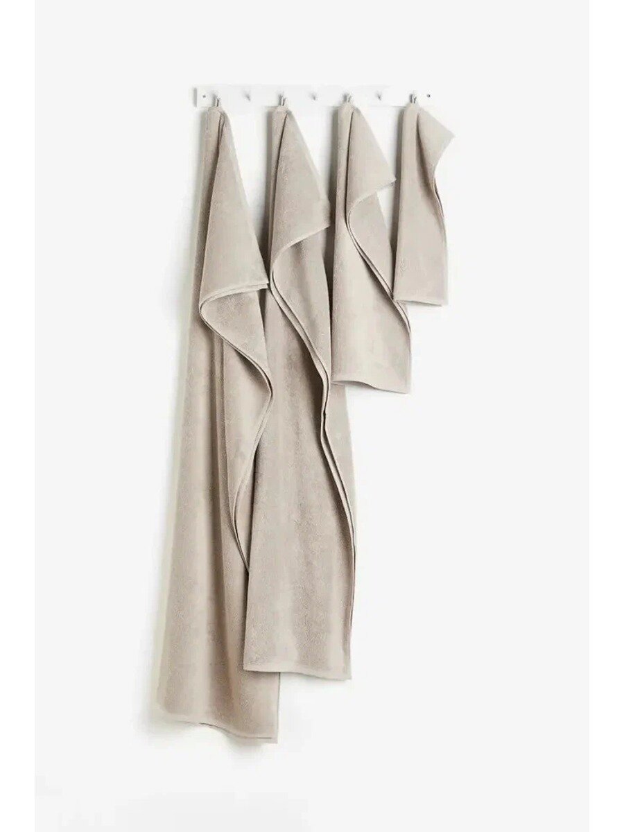 H&M Полотенце для ванной, Бязь, 100x150 см, светло-бежевый, 1 шт.