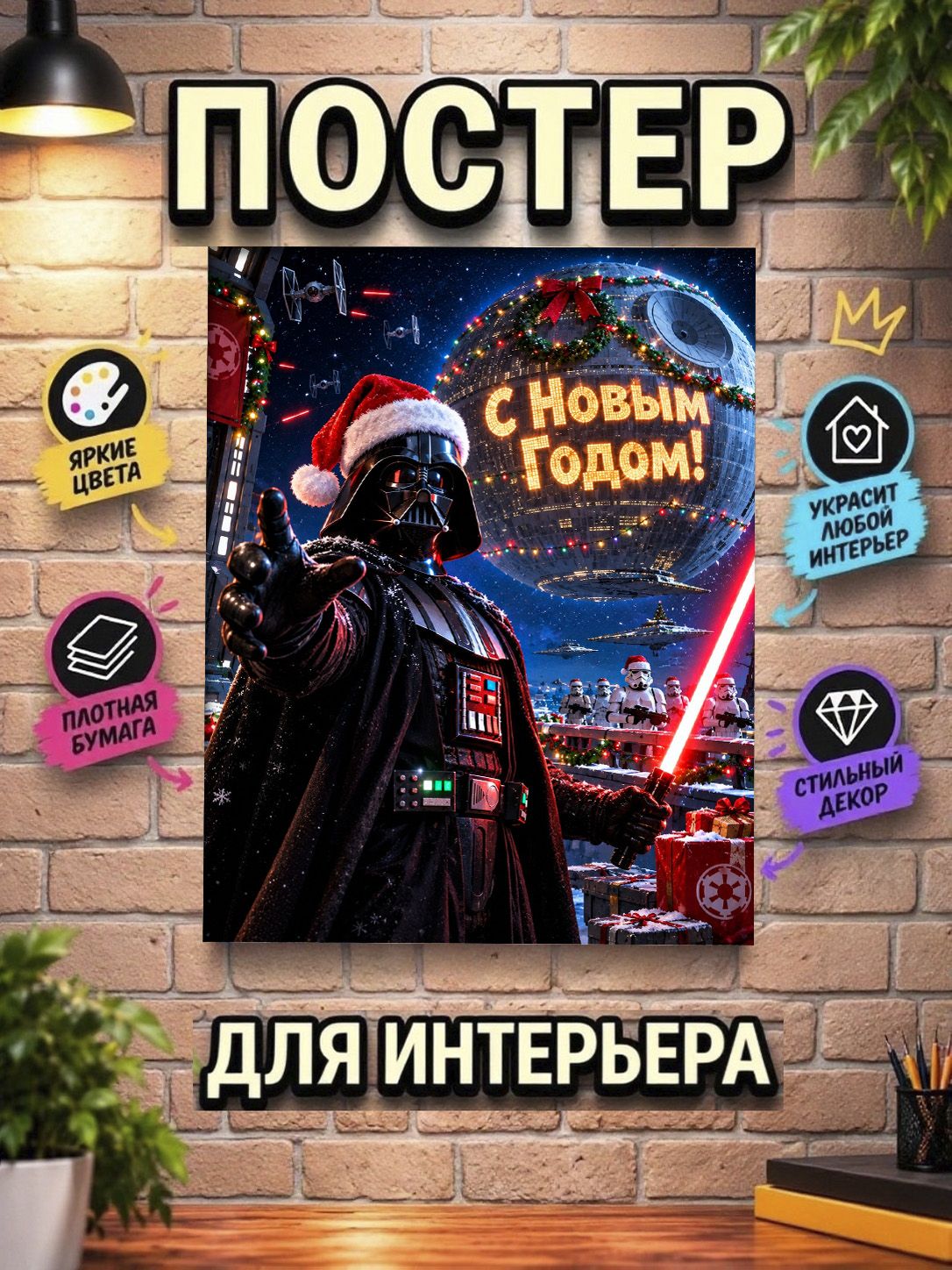 Постер "Новогодний Дарт Вейдер" А2