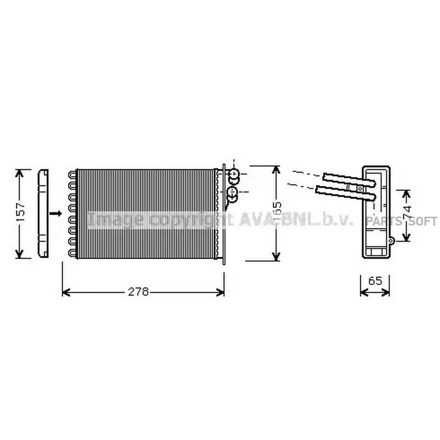 Радиатор печки AVA QUALITY COOLING от официального дистрибьютора, AVA, артикул AI6156