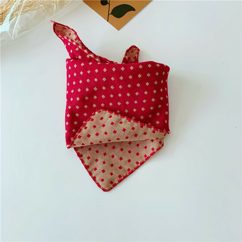 Двусторонняя клетчатая косынка для собаки и кошки в стиле инс, 45x45 см, цвет 7