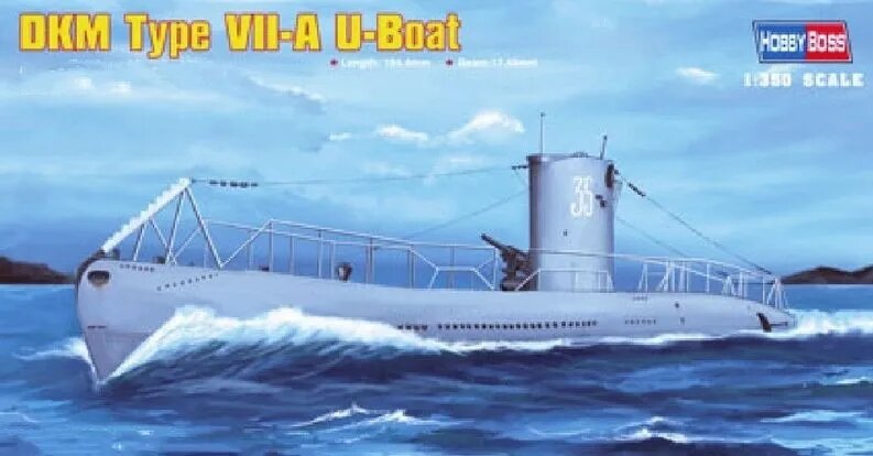 HOBBYBOSS Модельный комплект 83503 1/350 Немецкая подводная лодка типа VII-A Танки