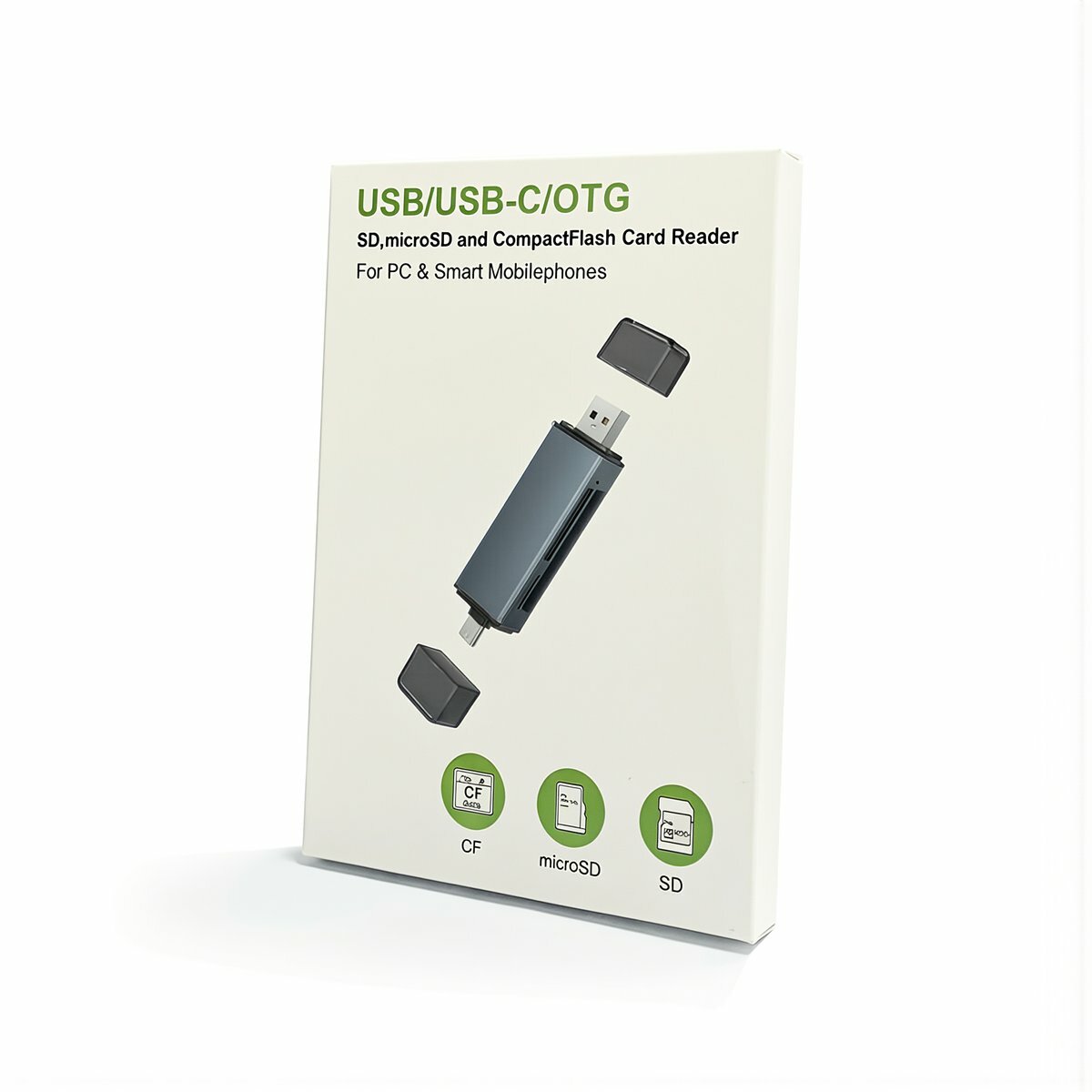 Картридер для карт памяти CF SD microSD USB USB-C OTG 3 в 1 высокоскоростная передача данных поддержка до 2 ТБ для ПК и смартфонов