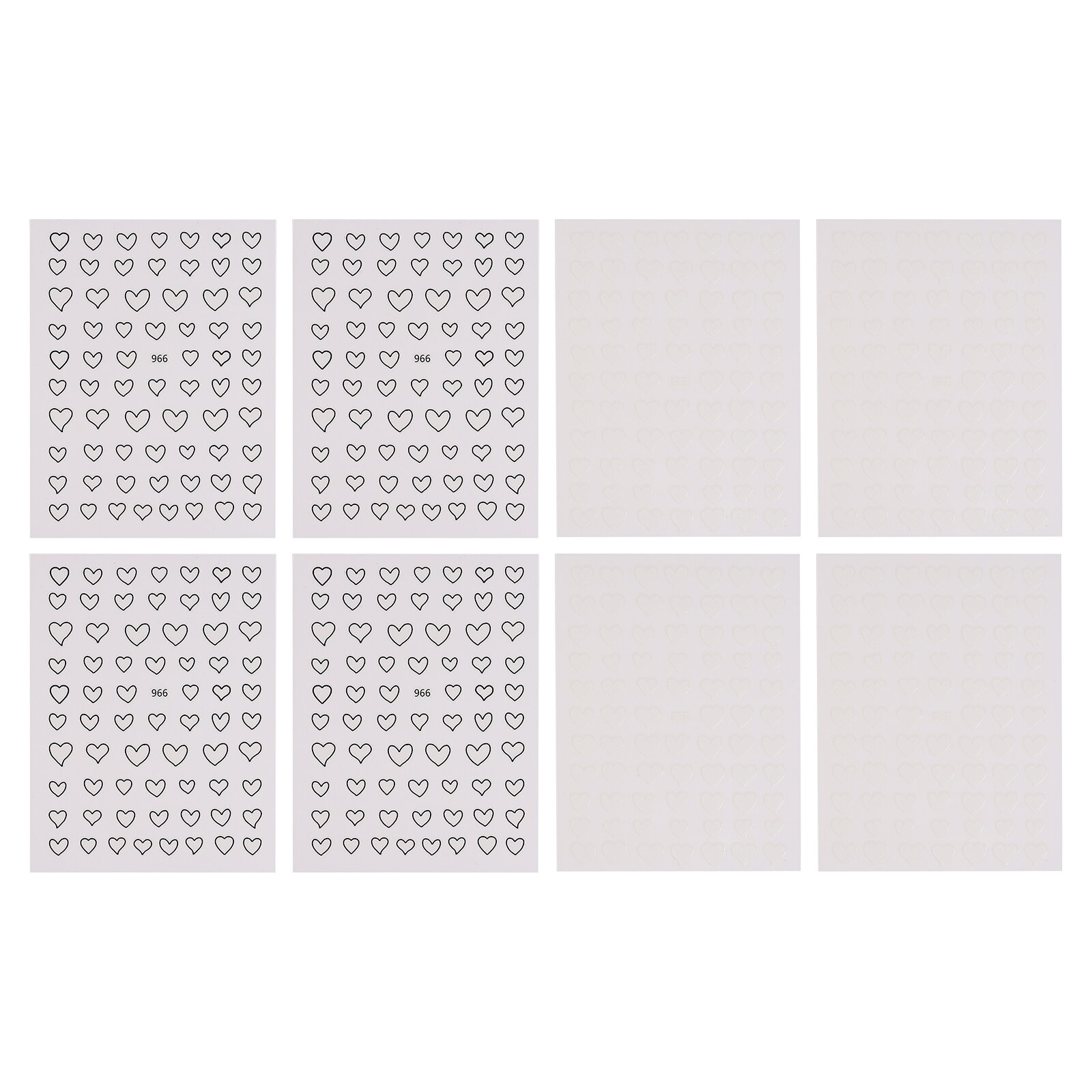 8 Листов Наклейки Для Маникюра В Форме Сердца 10x8 Cm Подходит Для Хэллоуина И Домашнего Использования