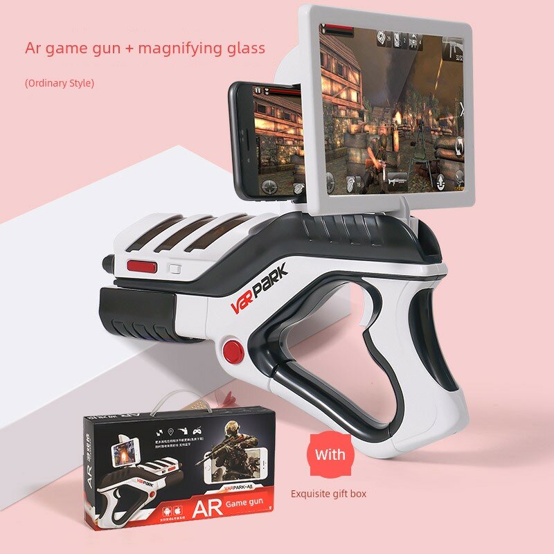AR игровая пушка с увеличительным стеклом для детей 3-6 лет, интерактивная стреляющая игрушка для мальчиков и девочек
