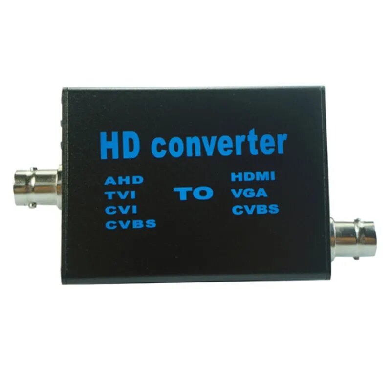 Аналоговый видео преобразователь сигнала AHD/TVI/CVI/CVBS в HDMI/VGA/CVBS, черный, EU Plug