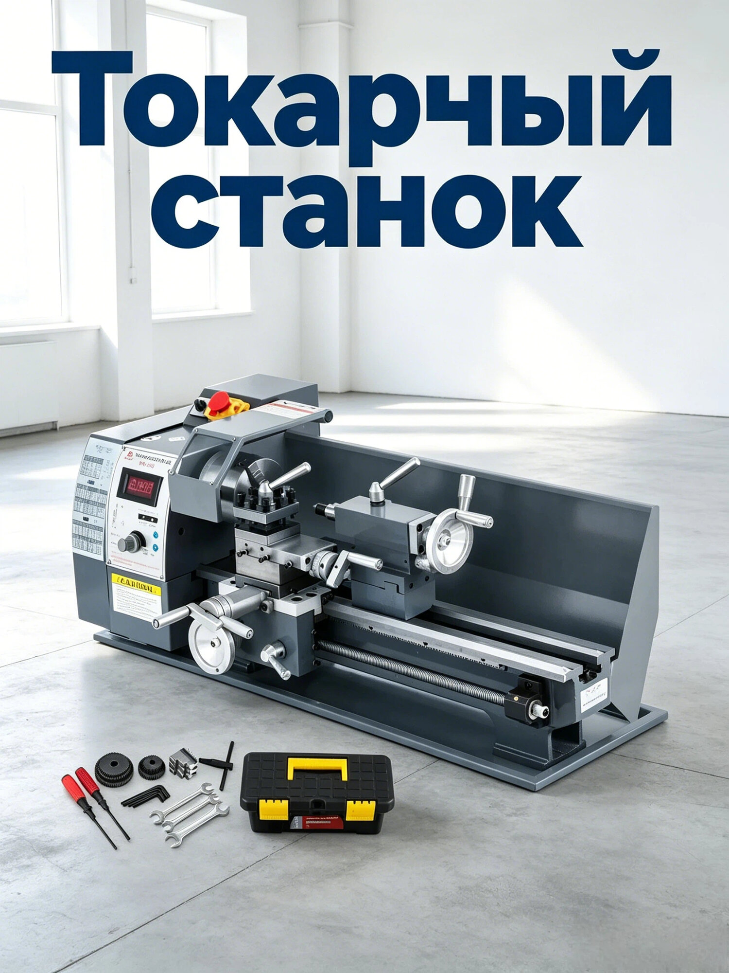 Мини-токарный станок по металлу мощностью 750 Вт,50–2500 об/мин