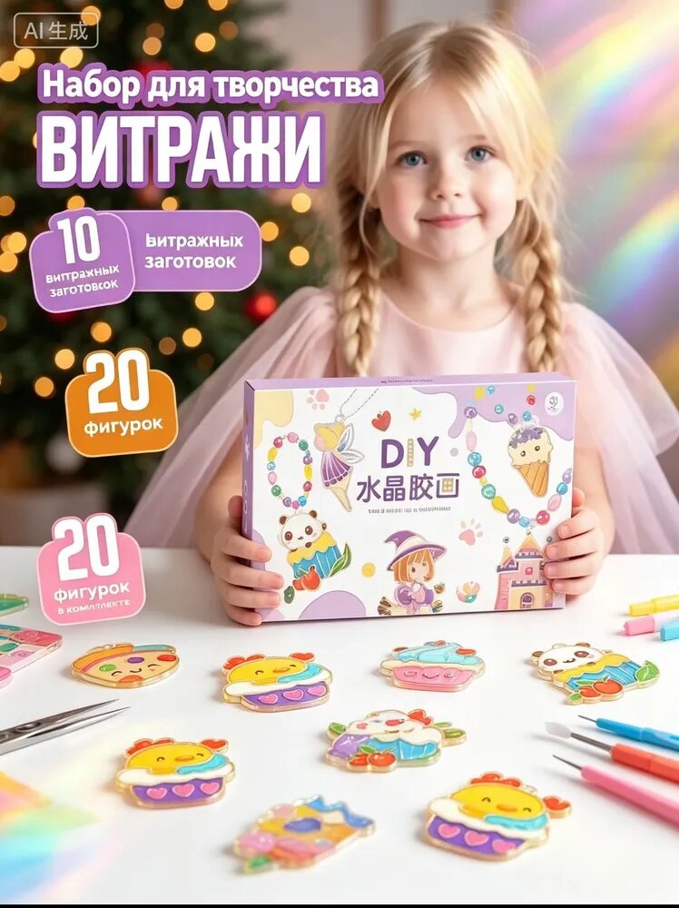 Набор для творчества и рисования витражными красками