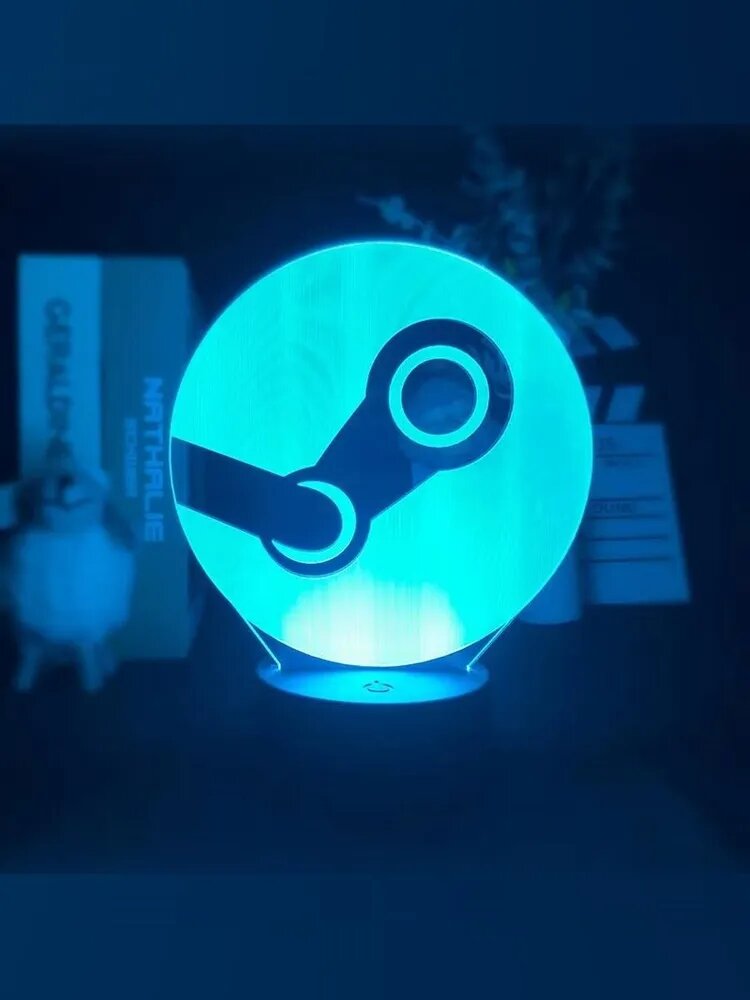 3D-ночник Steam с LED-подсветкой, настольная лампа для геймеров, декоративный светильник в стиле игровой платформы