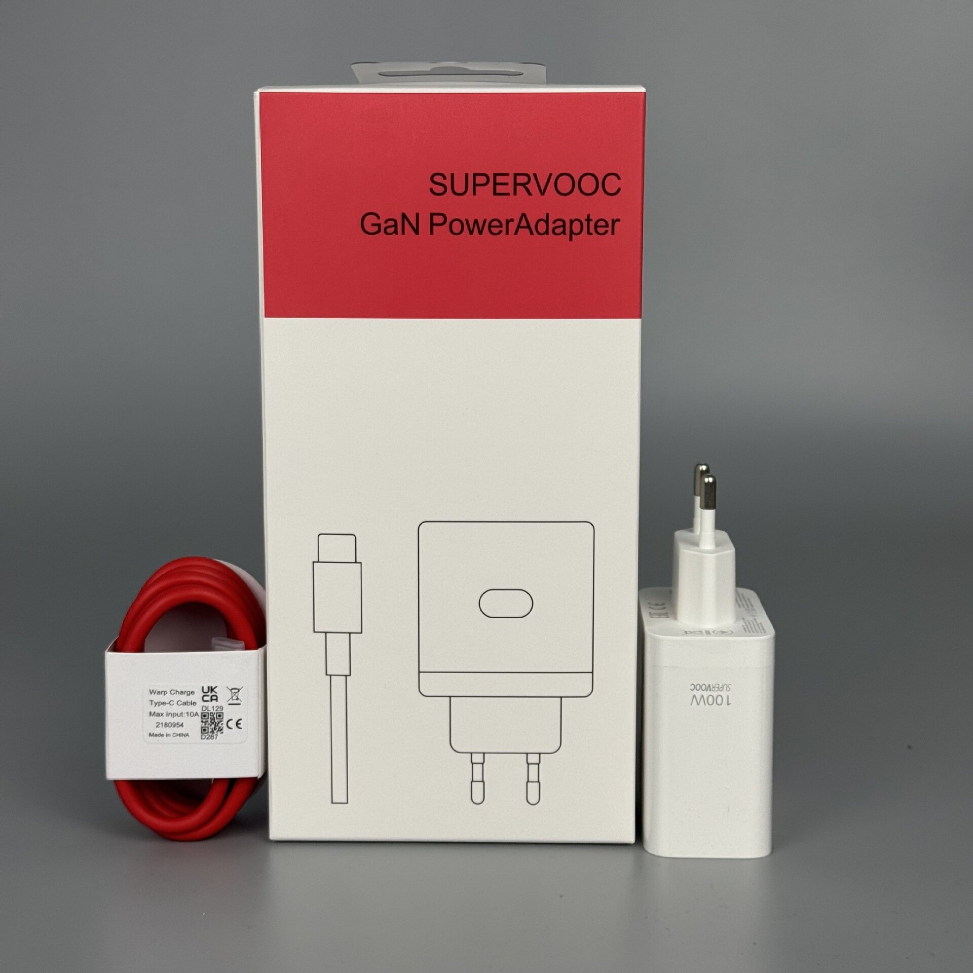 Зарядное устройство 100W для OnePlus 8 EU штекер USB блок питания с кабелем данных 1 метр для зарядки смартфона OPPO
