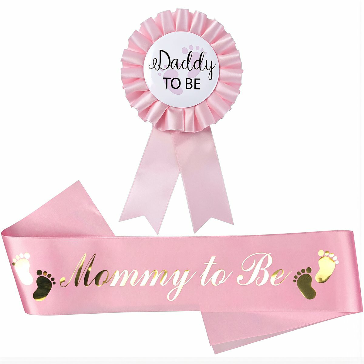 Аксессуары для тематической вечеринки baby shower комплект пояс mommy to be значок daddy to be для родителей