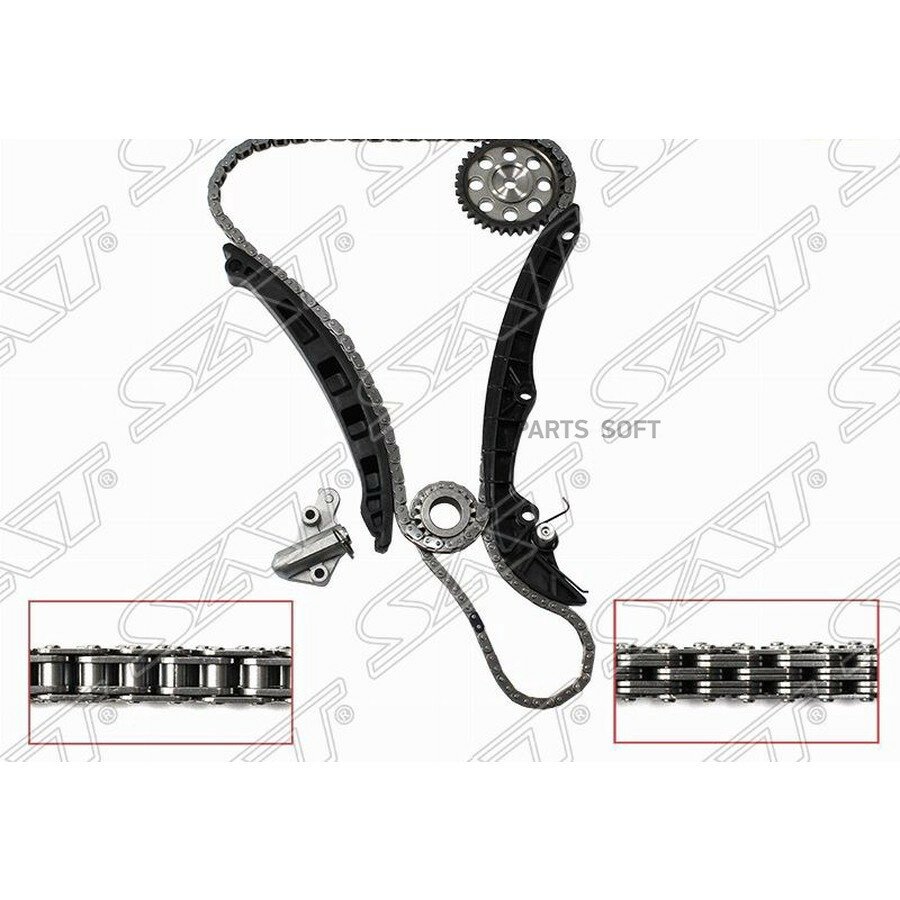 Комплект замены цепи ГРМ Audi A3 04-13 / Skoda Octavia 04-17 BLF, BLN, CFNA от официального дистрибьютора, SAT, артикул TKVW011