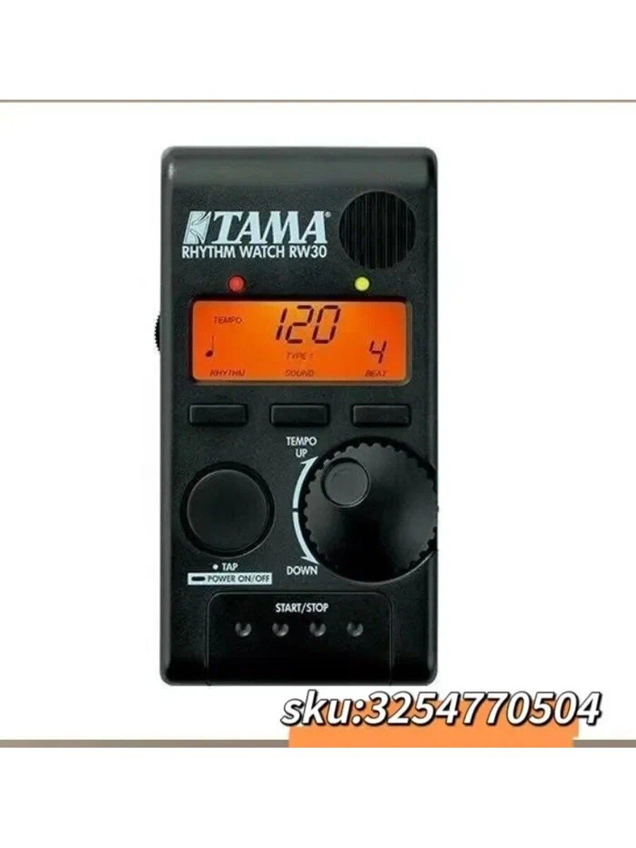 Эксклюзивный метроном TAMA RW30 Rhythm Watch, Размеры, мм 61mm*25mm*118mm