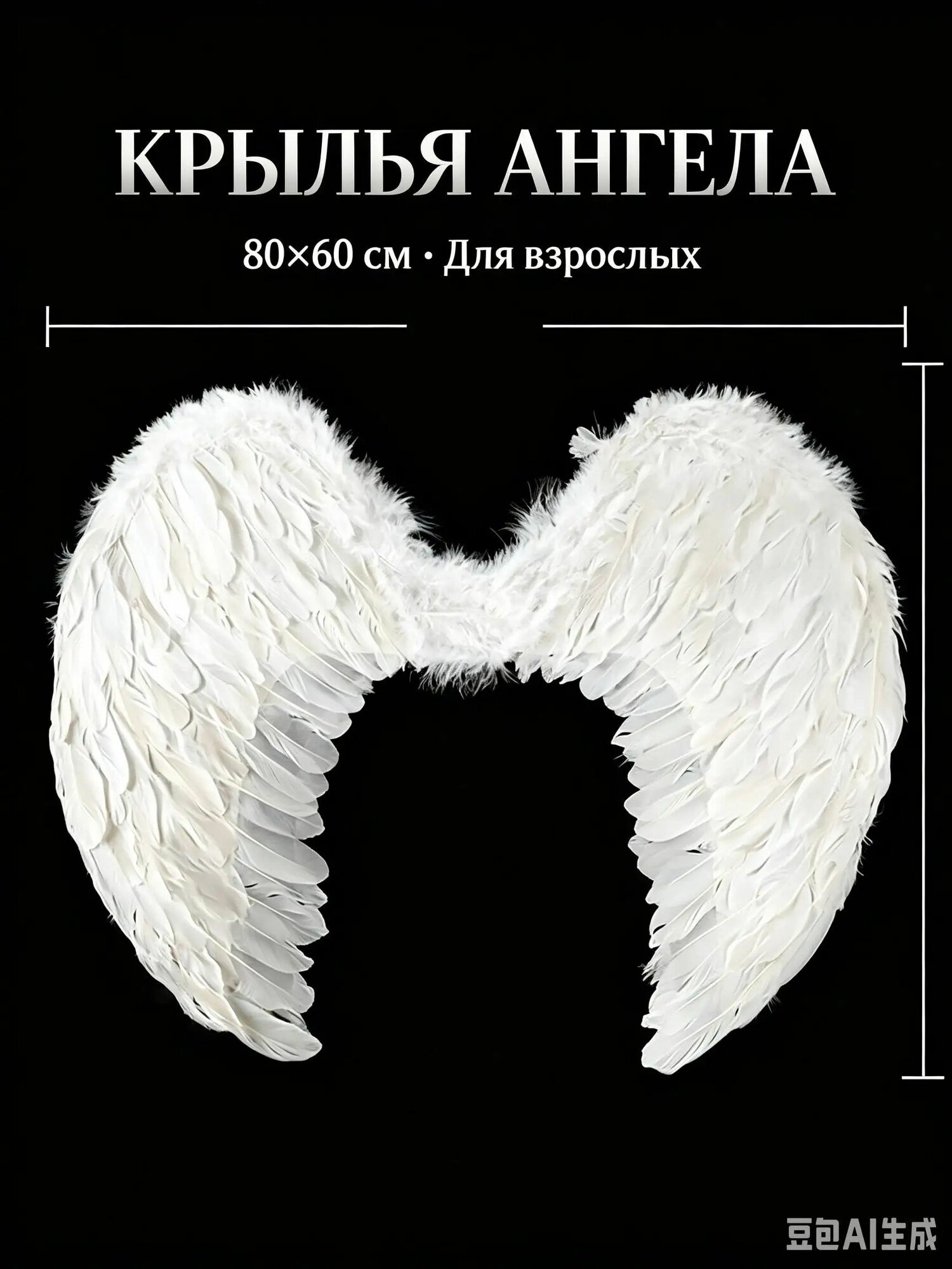 Карнавальные крылья ангела белые большие 60*80см