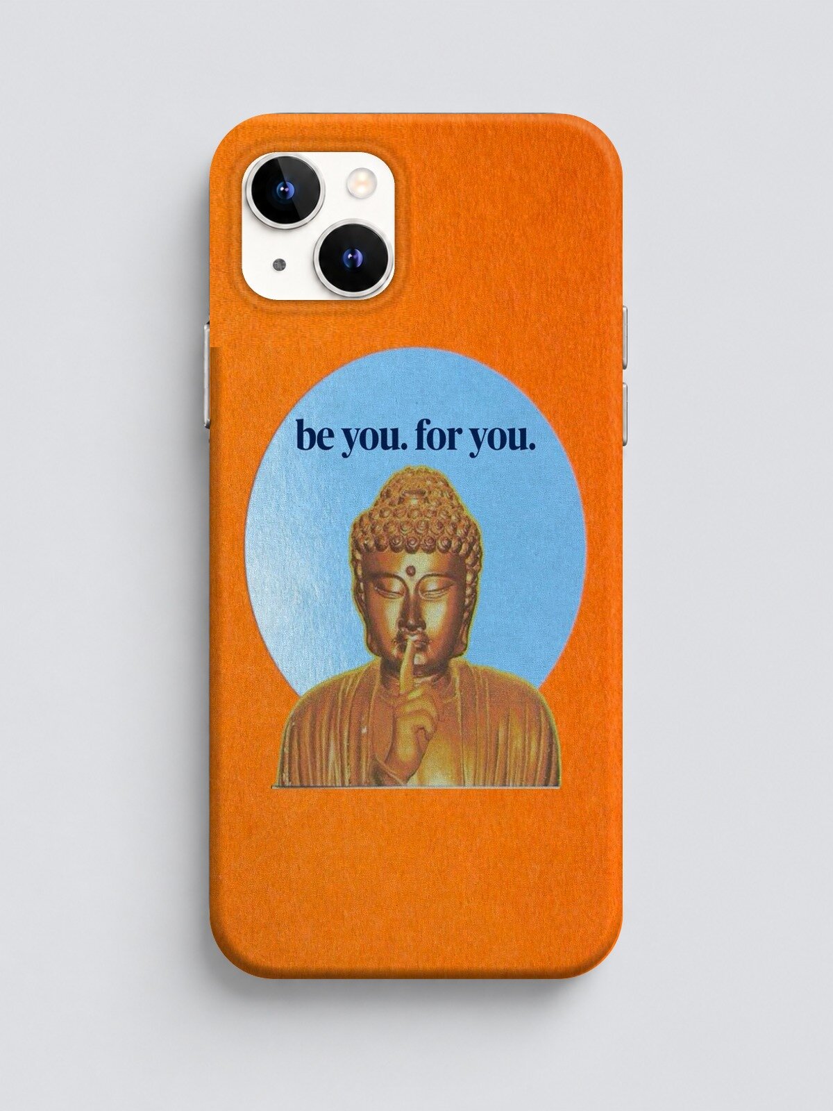 Прозрачный чехол на iPhone 13 будда жест тишины