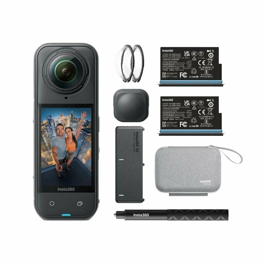 Экшн-камера Insta360 X5 Essentials Bundle, водонепроницаемая, 360° 8К, 72 МП, 4К60 fps, HDR