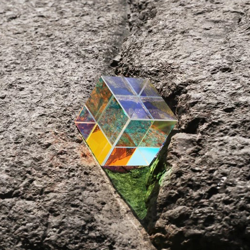 Оптический Стеклянный Куб RGB Для Обучения Физике И Декора В Элегантной Упаковке 2.0x2.0x2.0Cm