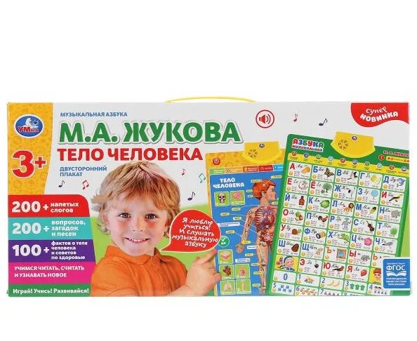 Двусторонний плакат жукова М. А. 3в1 HX0251-R79 313533
