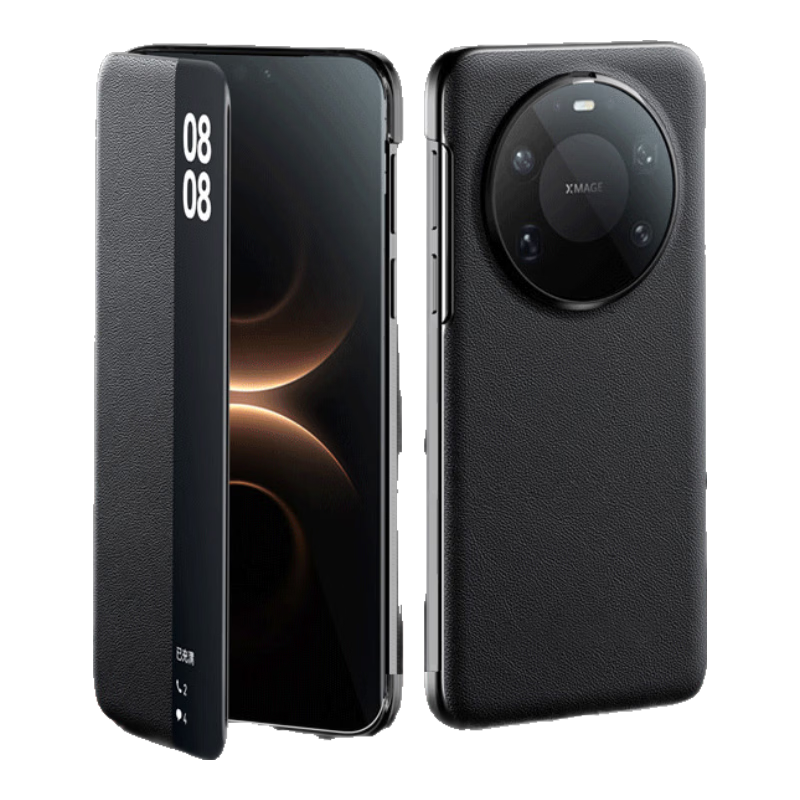 Zhilangni Huawei Mate 80 Pro Max Умный оконный кожаный флап-чехол полной защиты ударопрочный тонкий деловой чехол