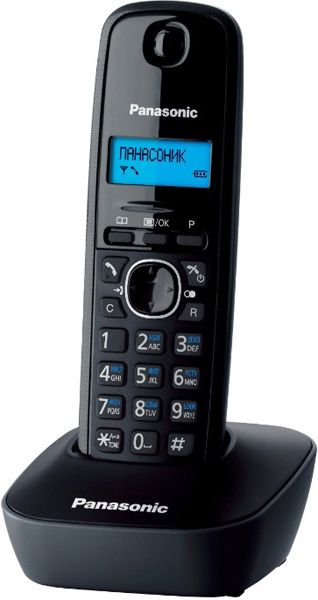 Радиотелефон Panasonic "KX-TG1611RUH", DECT, с опред. номера, черно-серый