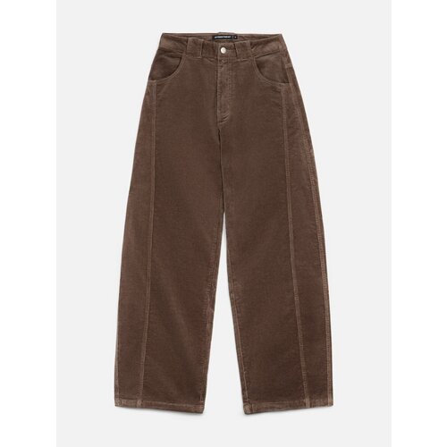 фото Брюки streetbeat corduroy barrel leg pants, размер xs, коричневый