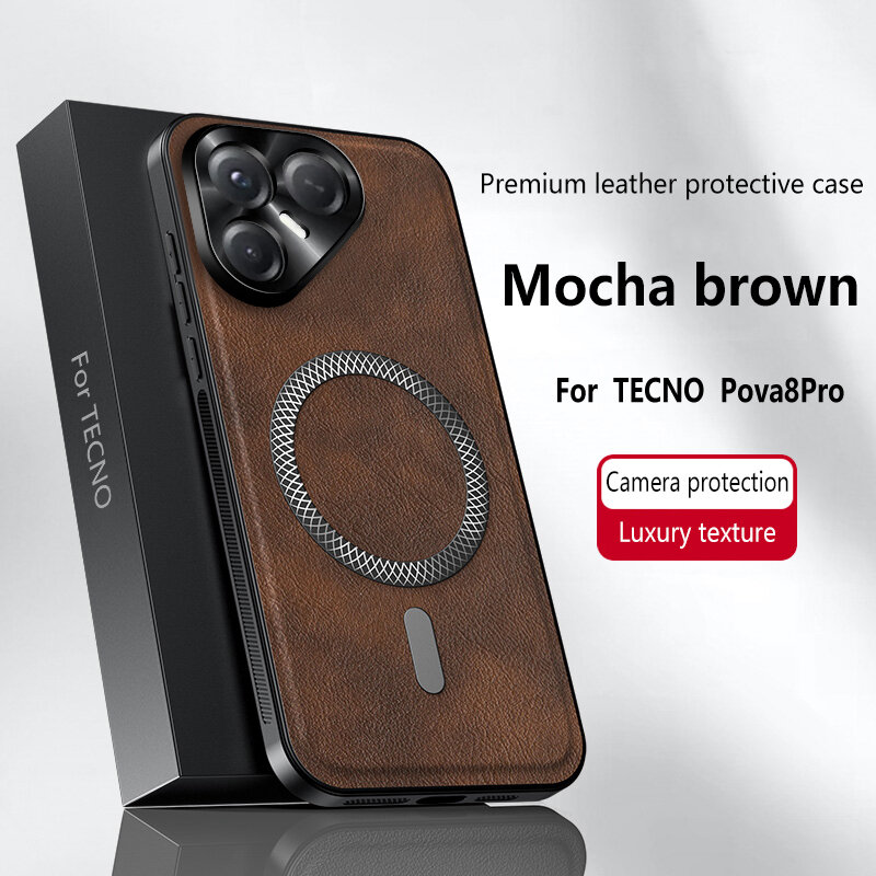 Чехол для Tecno Pova 8 Pro 5G / Техно Пова 8 Про 5G, soft touch, чехол-кардиомонитор, искусственная кожа, поликарбонат (PC), защита камеры, ударопрочный, усиленные углы, Tecno, Tecno Pova 8 Pro 5G, brown,