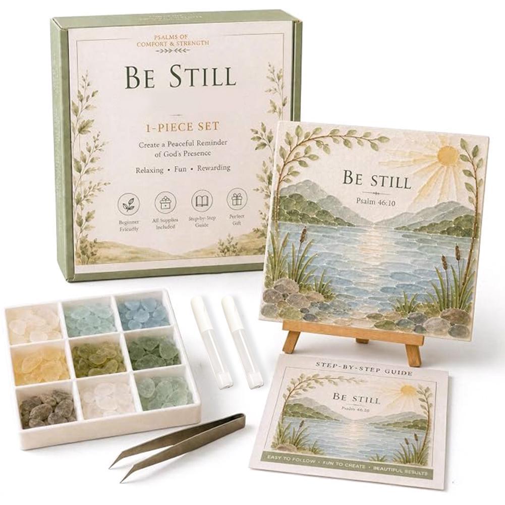Мозаика из стекла "Be Still", 15 x 15 см, Псалом 46:10