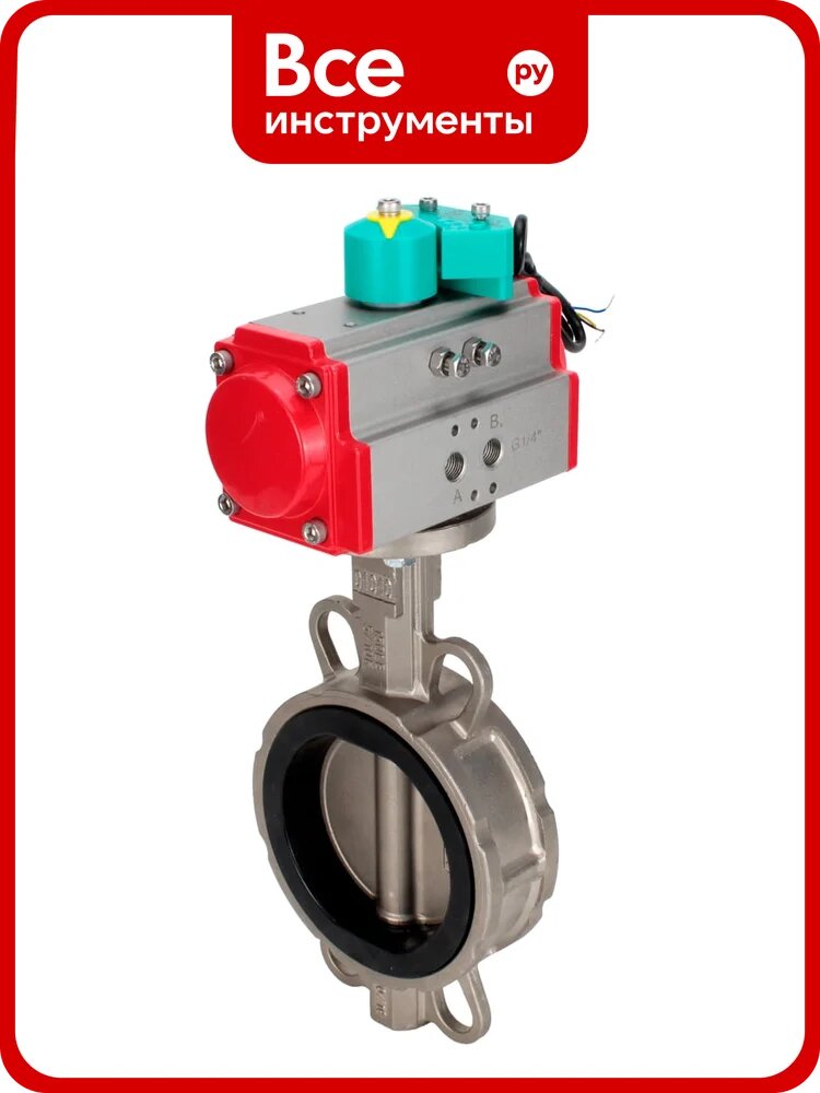 Затвор DN-ru 304-304-EPDM-2W-Fb-H Ду80 Ру16, с пневмоприводом SA-105, МППП-200 D050-107944
