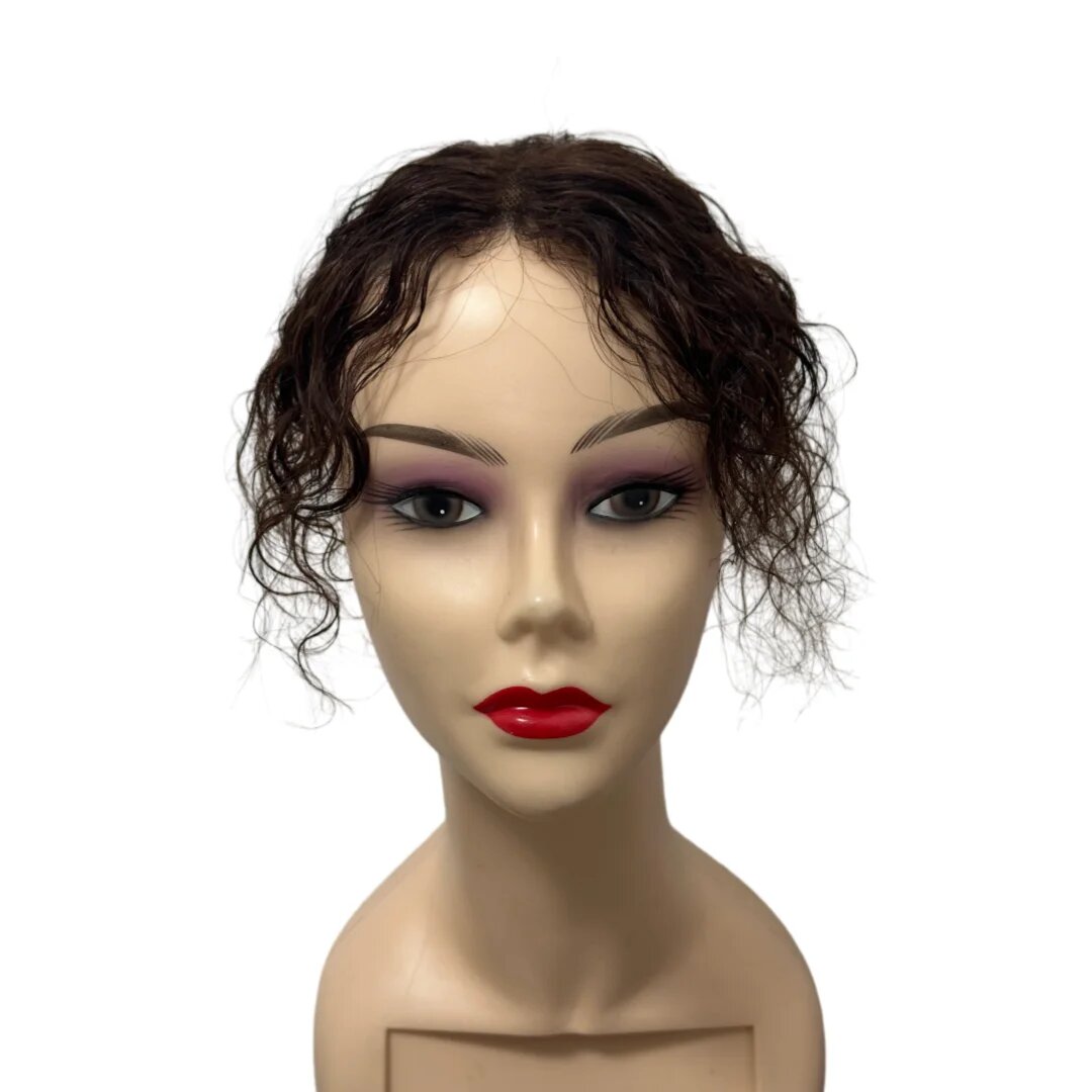Невидимый кружевной топпер из натуральных волос Anemone Mid Bangs Brown