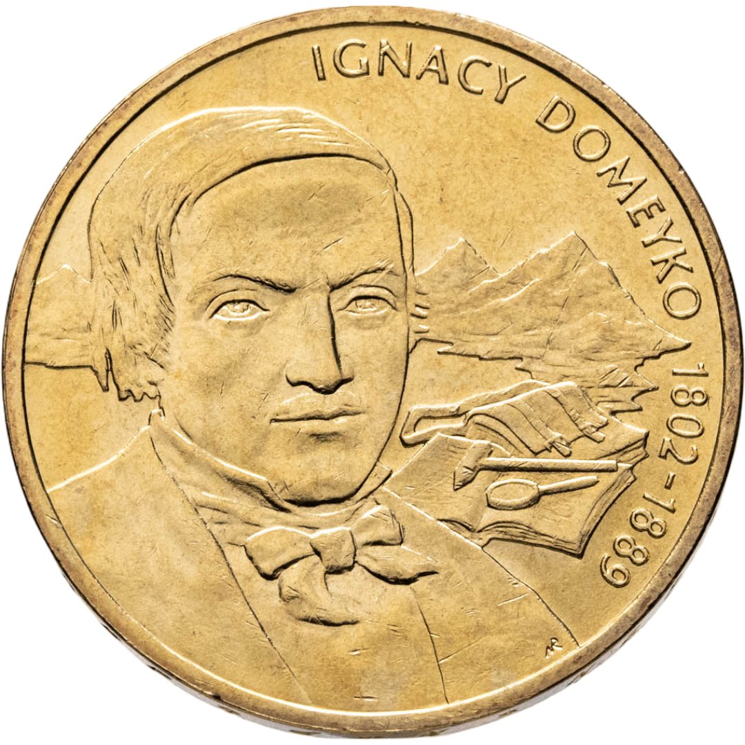 Польша 2 злотых 2007 "Польские путешественники - Игнацы Домейко", Латунь, в сохранности UNC