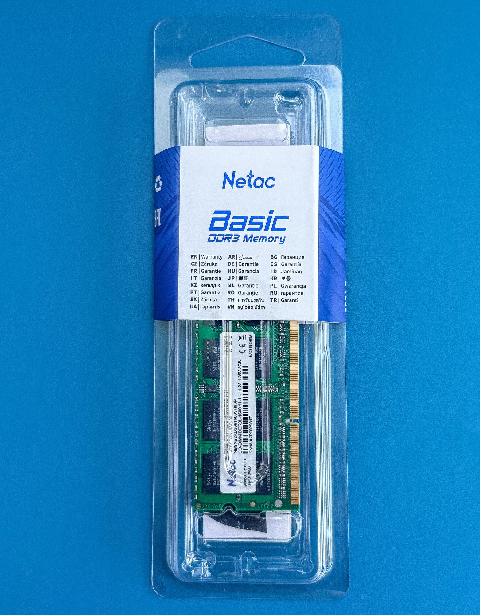 Оперативная память Netac 8 ГБ DDR3L 1600 МГц So-DIMM PC3-12800