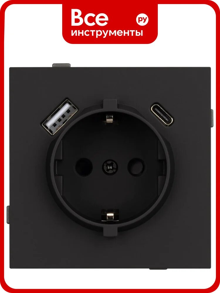 Механизм розетки с USB зарядкой Arlight SCT-TENDO-MUAC-SFPL-BK 1шт 054607