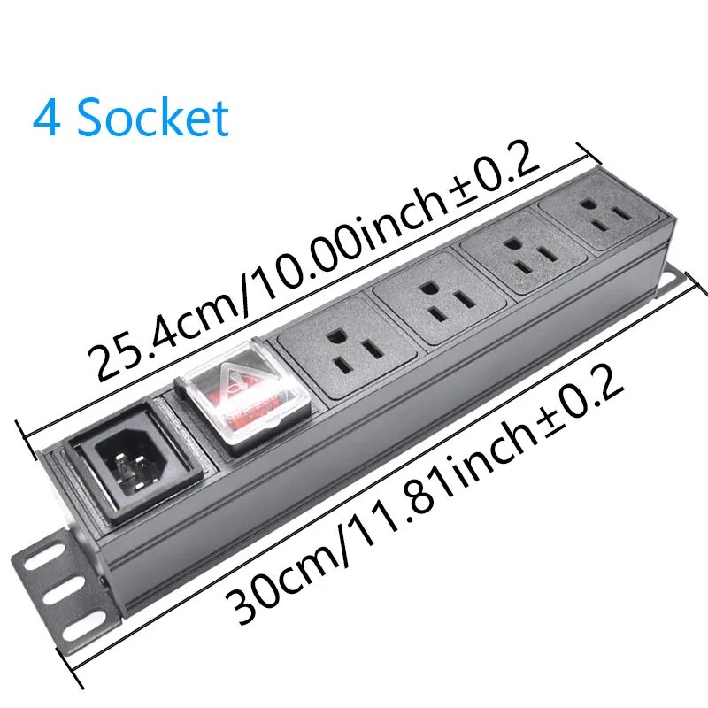 Удлинитель розетка 4 Socket, C14 Plug, 1.5m Wire, Цвет: 4