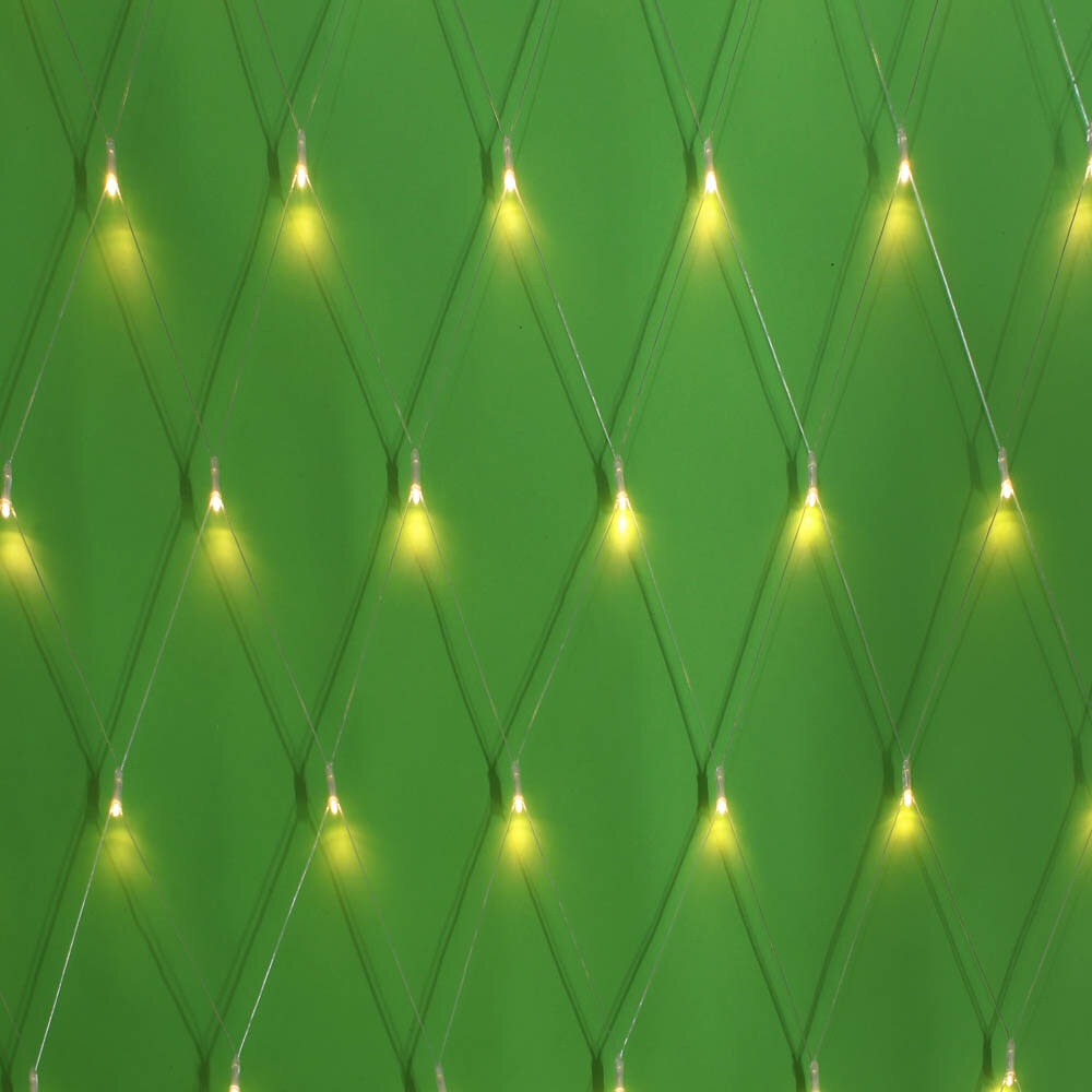 Гирлянда сетка 1,4x1,5 м сноу БУМ, 96 LED ламп, постоянное свечение шампань, ПВХ прозрачный, 220В